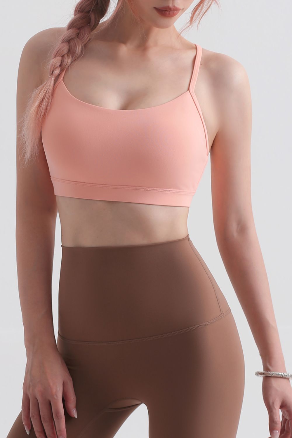 Cutout Racerback Scoop Neck Sports Bra