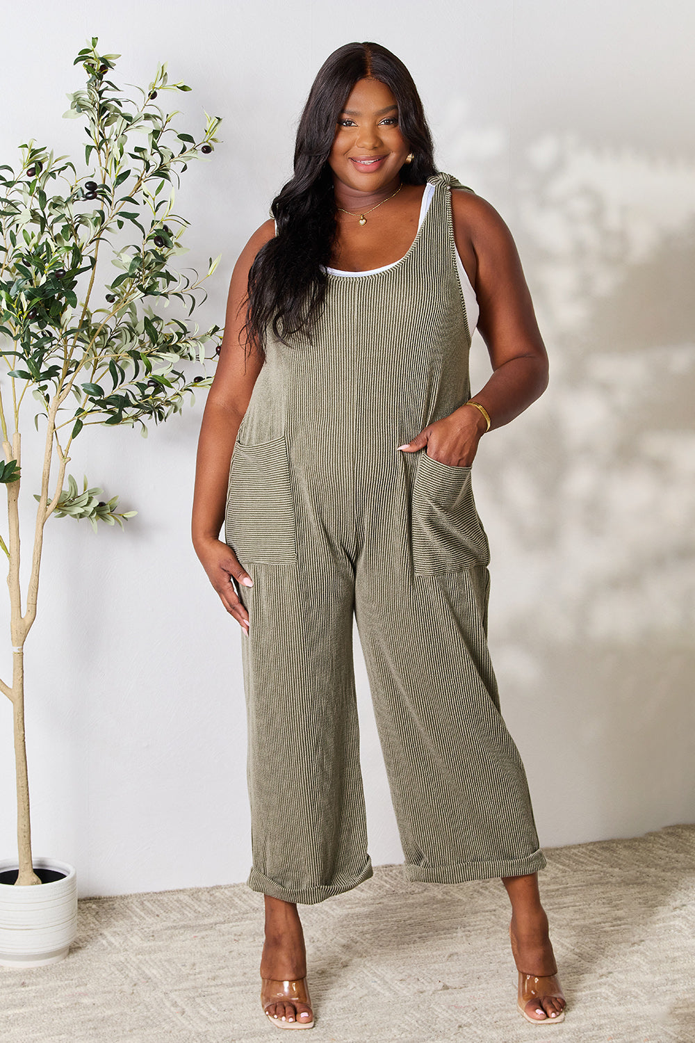 Celeste Full Size Straight Overall with Pockets