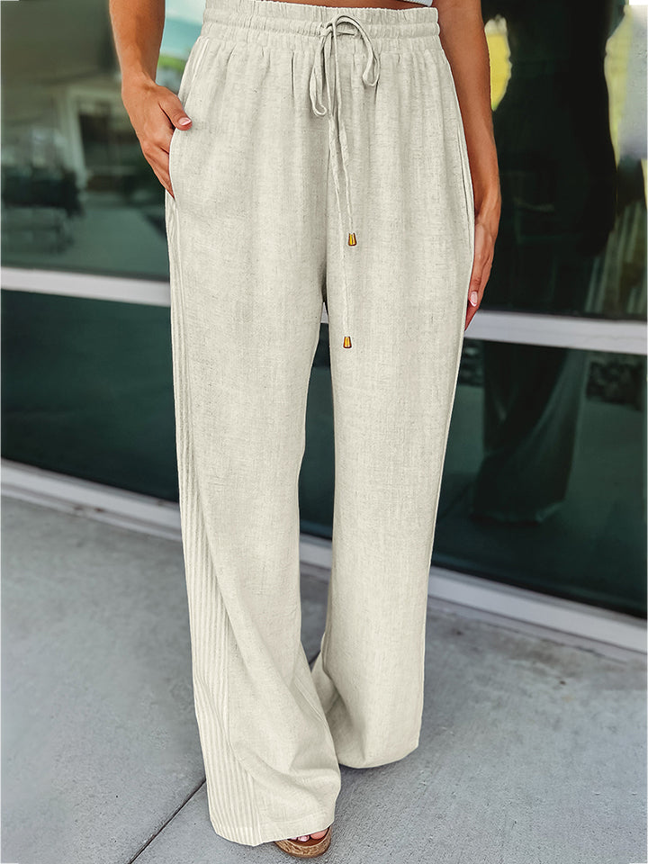 Drawstring Wide Leg Pants